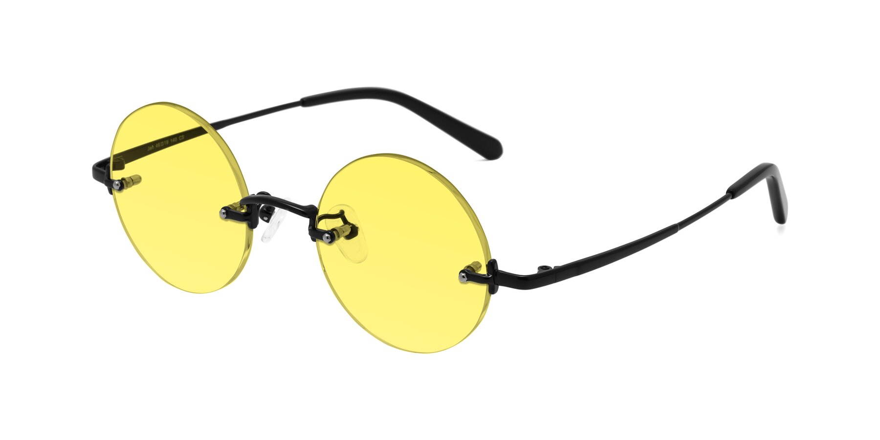 Angle of Jen in Black with Medium Yellow Tinted Lenses