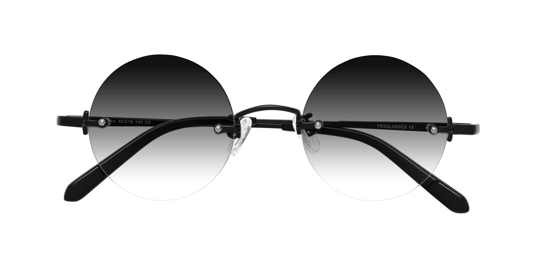 Folded Front of Jen in Black with Gray Gradient Lenses