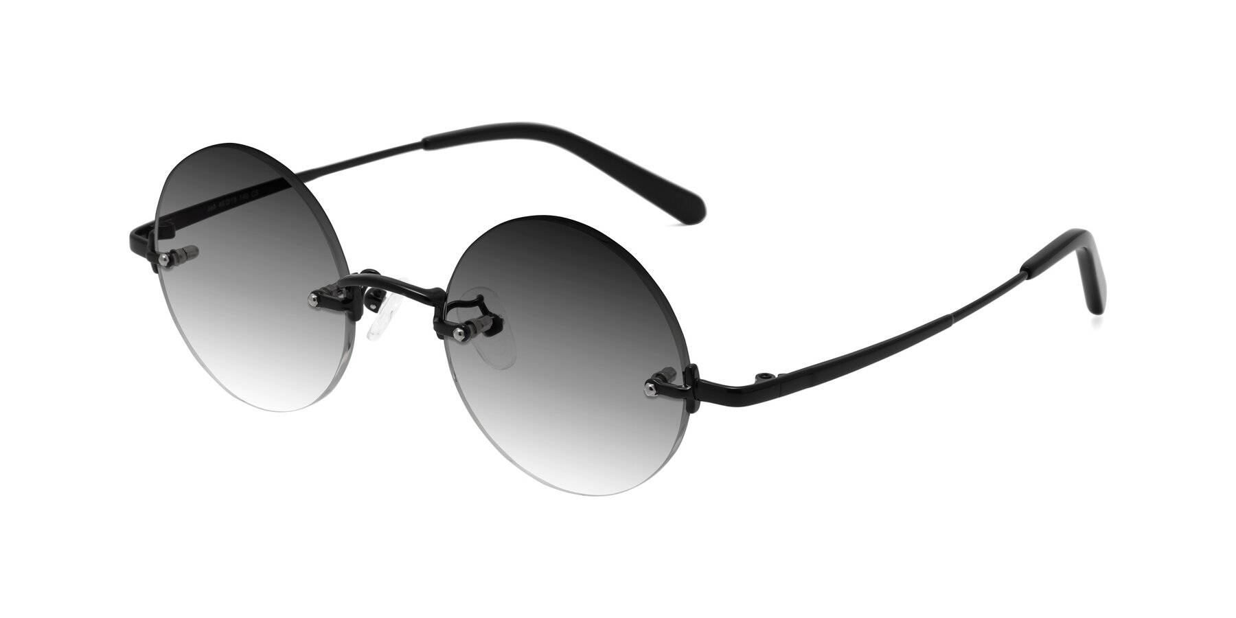 Angle of Jen in Black with Gray Gradient Lenses