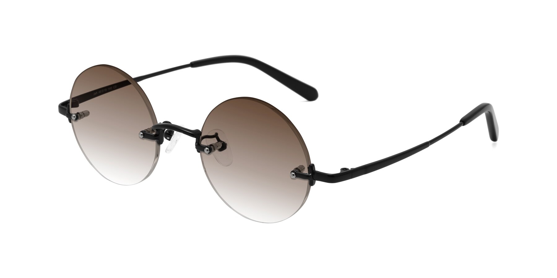 Angle of Jen in Black with Brown Gradient Lenses