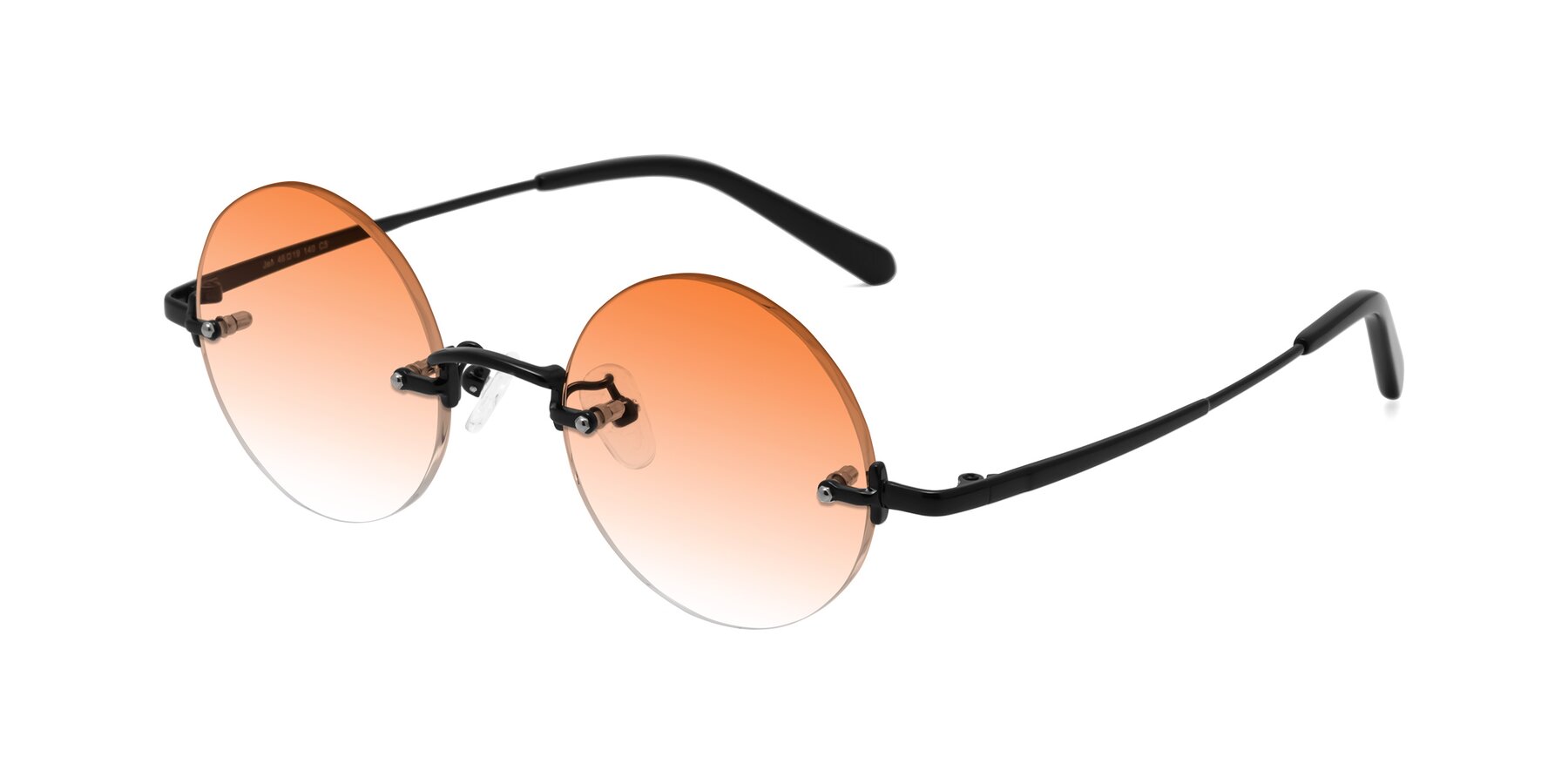 Angle of Jen in Black with Orange Gradient Lenses