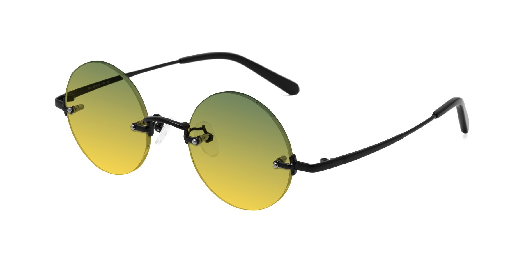 Angle of Jen in Black with Green / Yellow Gradient Lenses