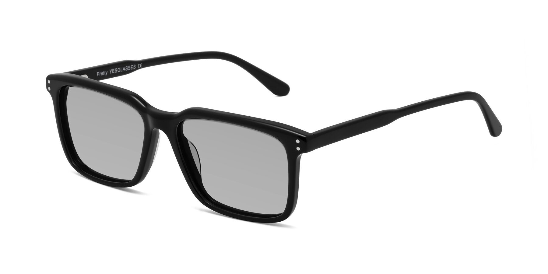 Angle of Pretty in Black with Light Gray Tinted Lenses