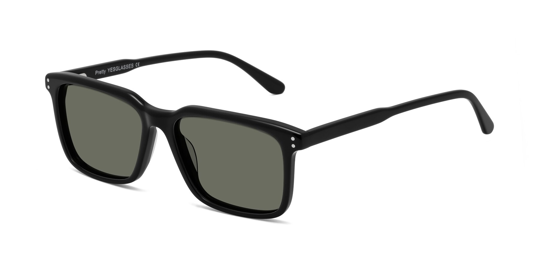 Angle of Pretty in Black with Gray Polarized Lenses