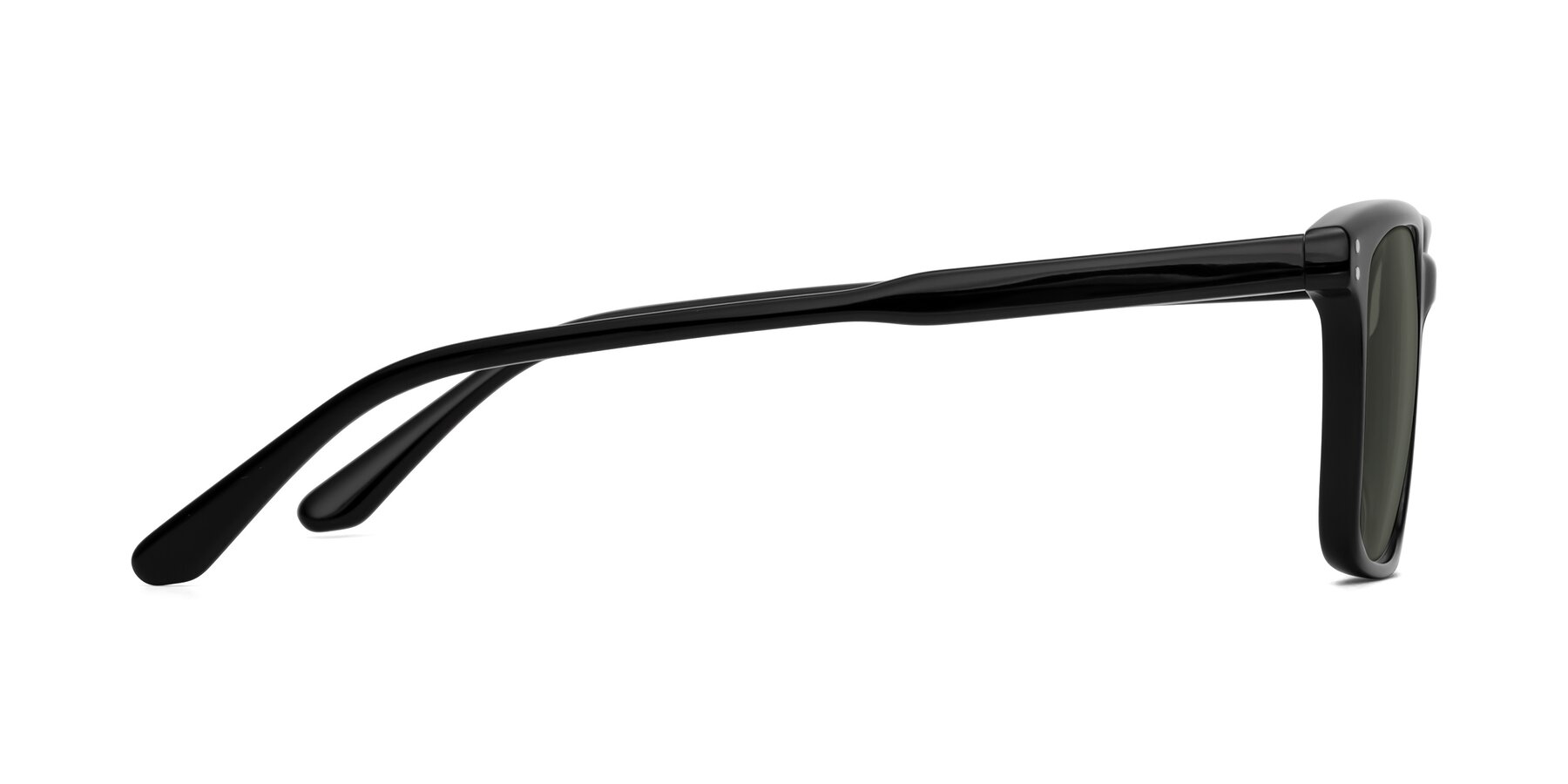 Side of Pretty in Black with Gray Polarized Lenses