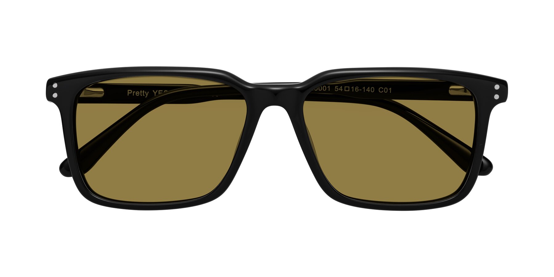 Folded Front of Pretty in Black with Brown Polarized Lenses