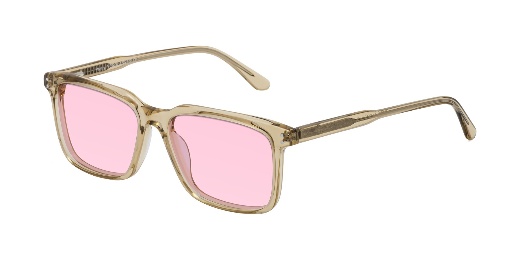 Angle of Pretty in Champagne with Light Pink Tinted Lenses