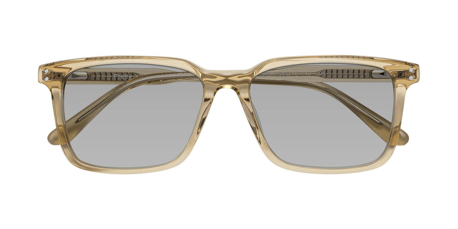 Folded Front of Pretty in Champagne with Light Gray Tinted Lenses