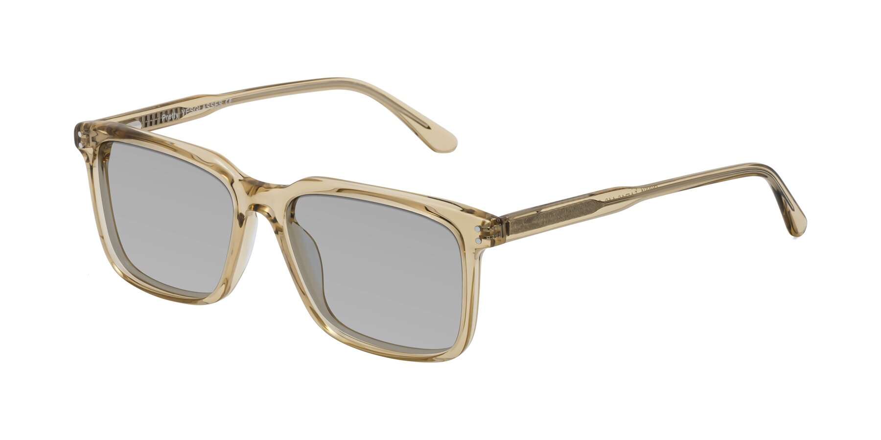 Angle of Pretty in Champagne with Light Gray Tinted Lenses