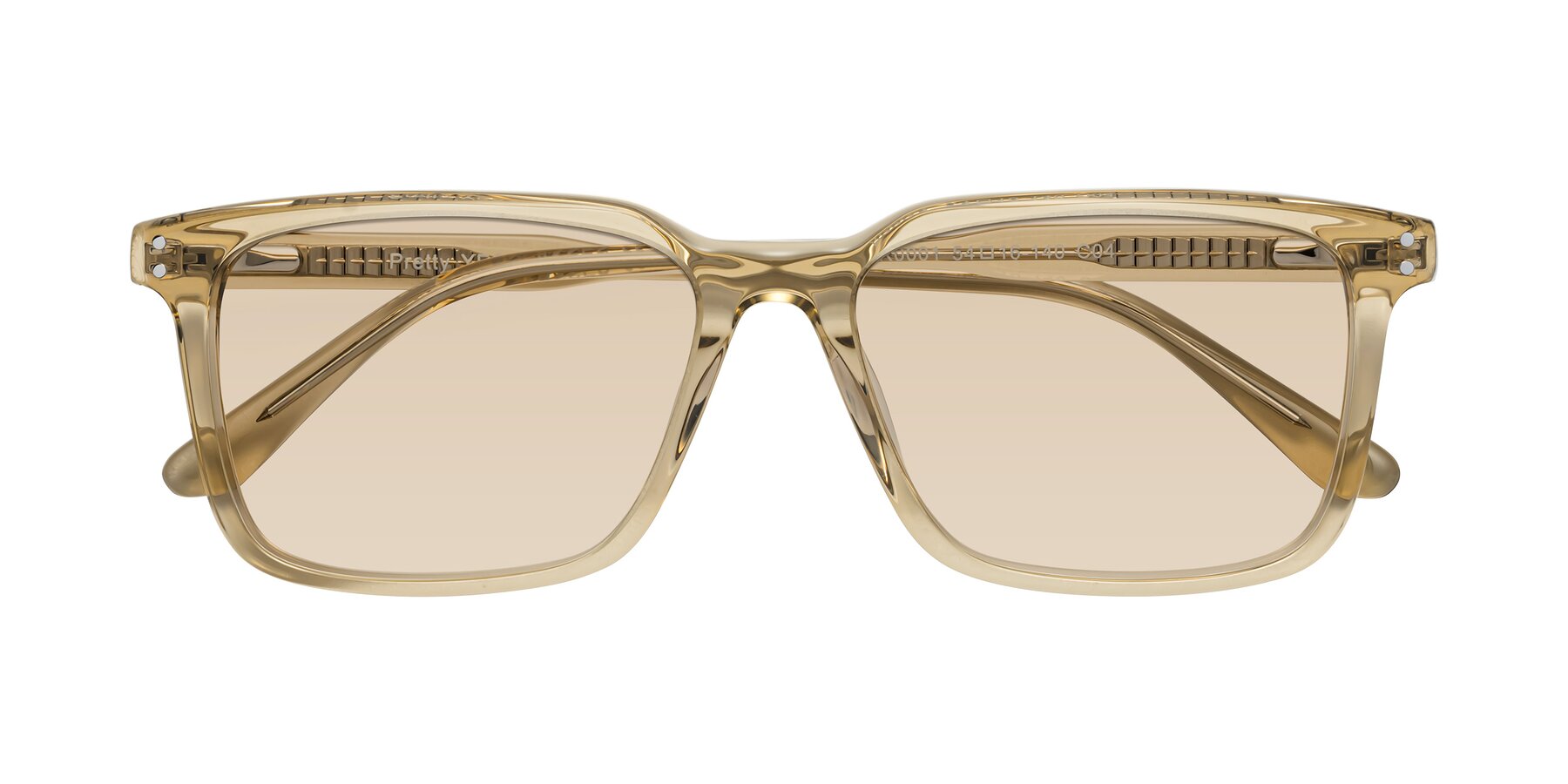 Folded Front of Pretty in Champagne with Light Brown Tinted Lenses