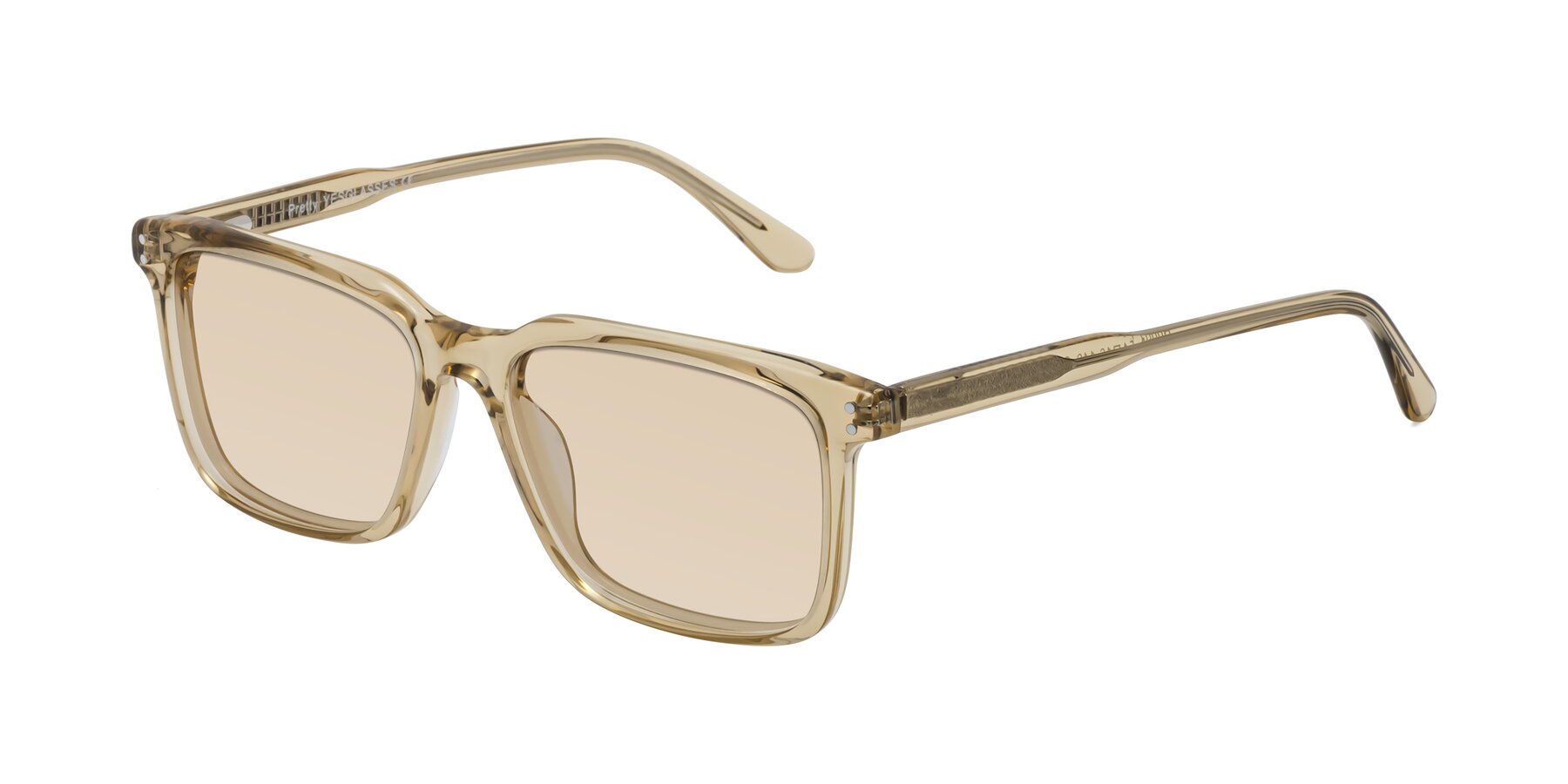 Angle of Pretty in Champagne with Light Brown Tinted Lenses