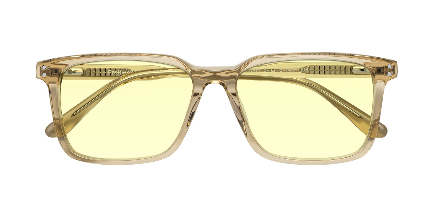 Folded Front of Pretty in Champagne with Light Yellow Tinted Lenses