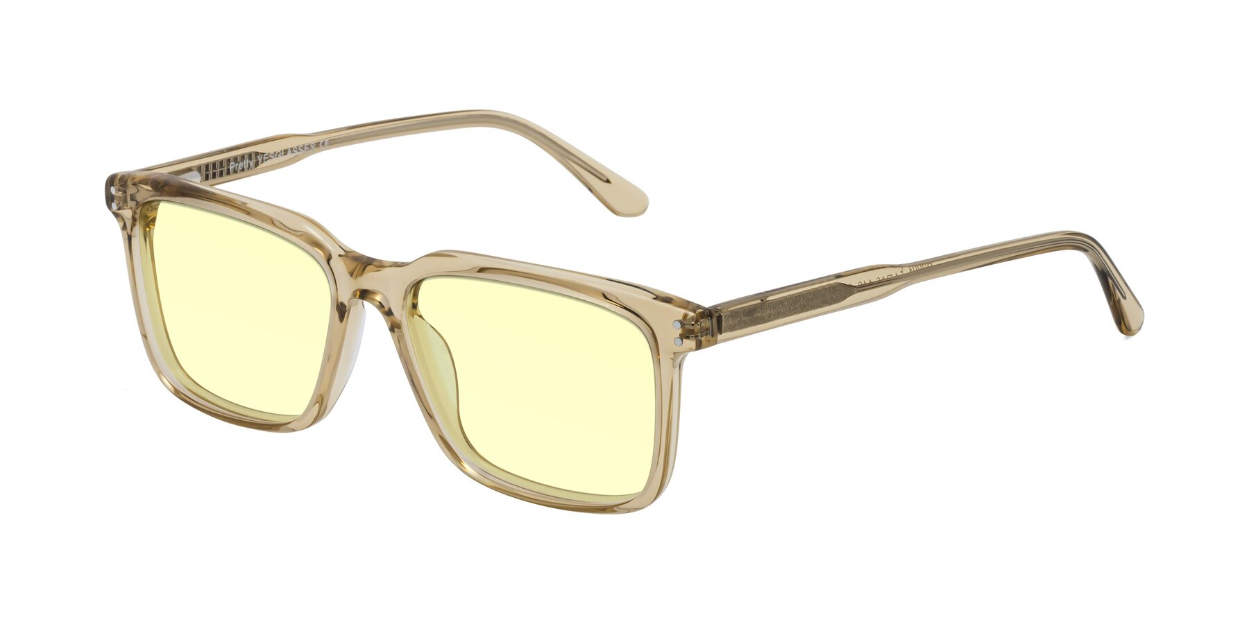 Angle of Pretty in Champagne with Light Yellow Tinted Lenses