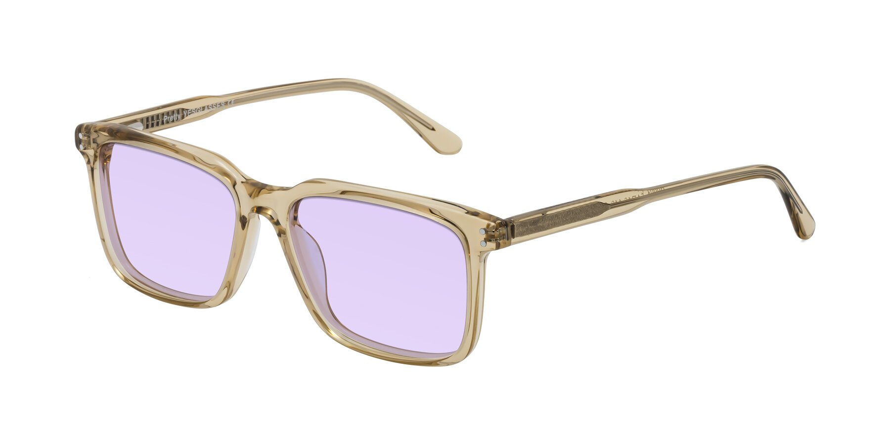 Angle of Pretty in Champagne with Light Purple Tinted Lenses