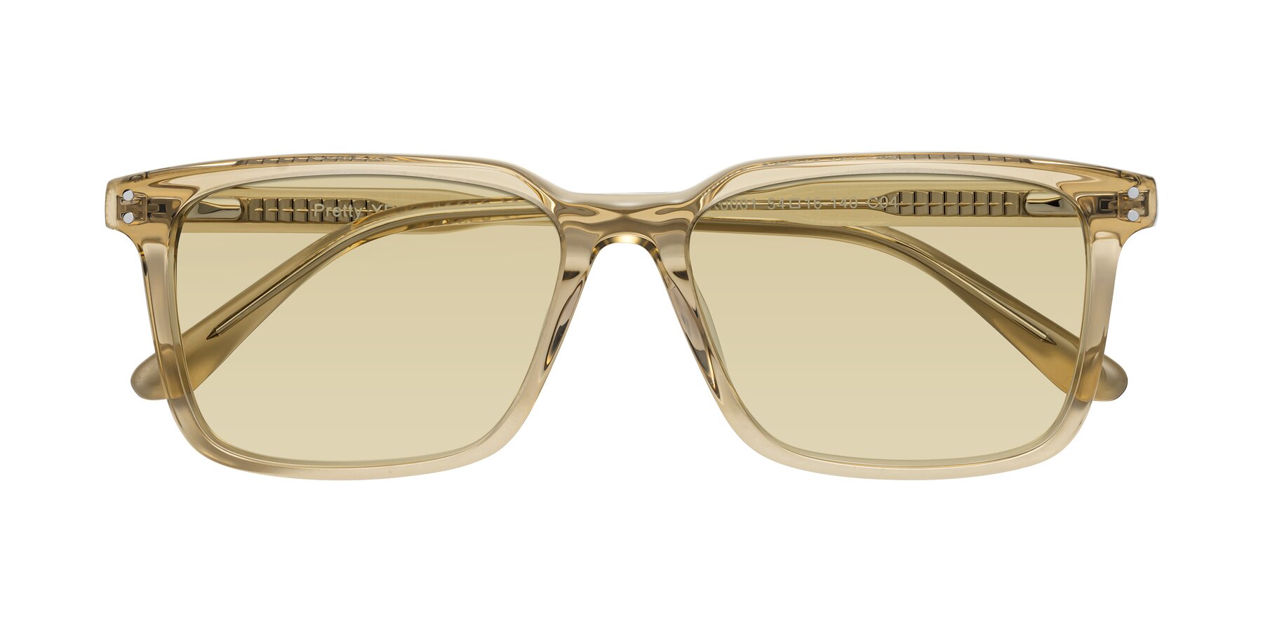 Folded Front of Pretty in Champagne with Light Champagne Tinted Lenses