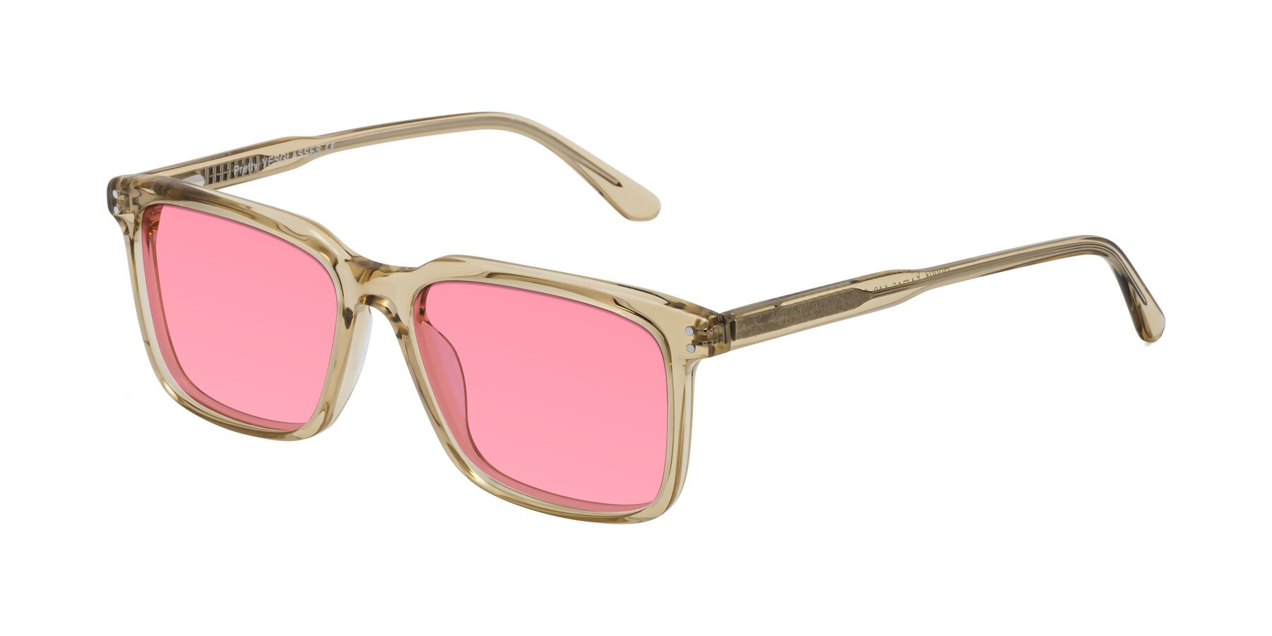 Angle of Pretty in Champagne with Pink Tinted Lenses