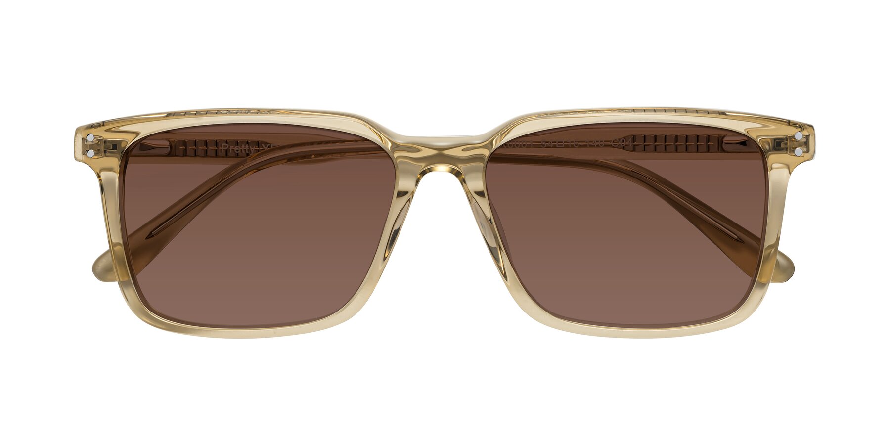 Folded Front of Pretty in Champagne with Brown Tinted Lenses