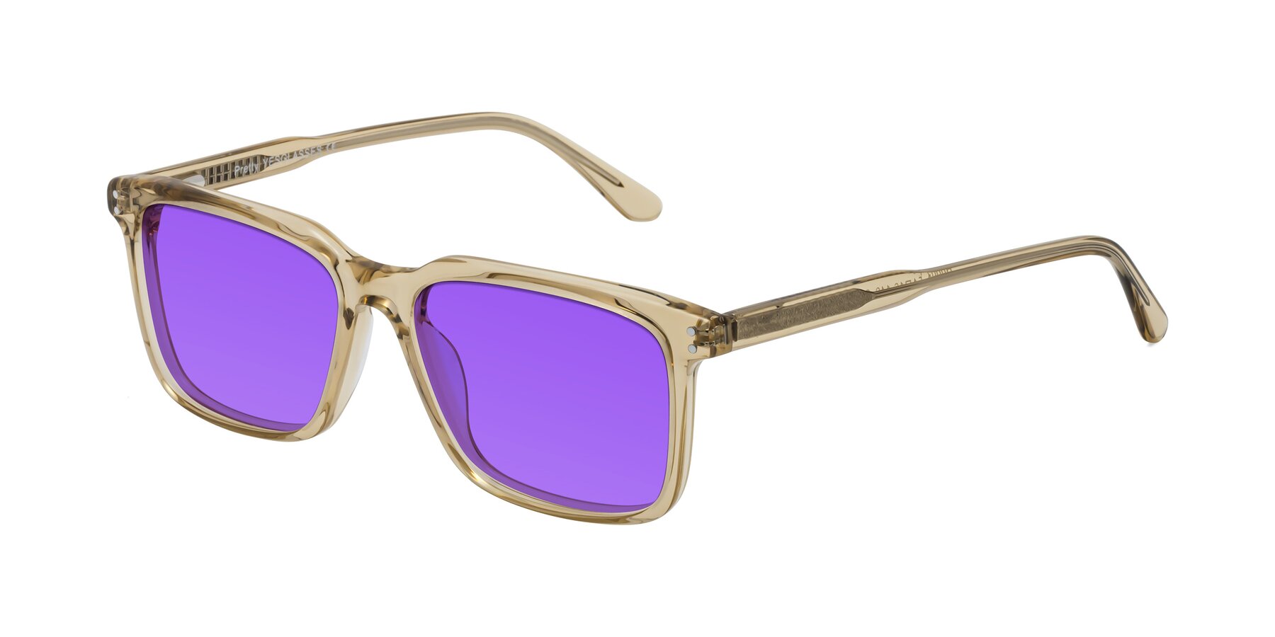 Angle of Pretty in Champagne with Purple Tinted Lenses