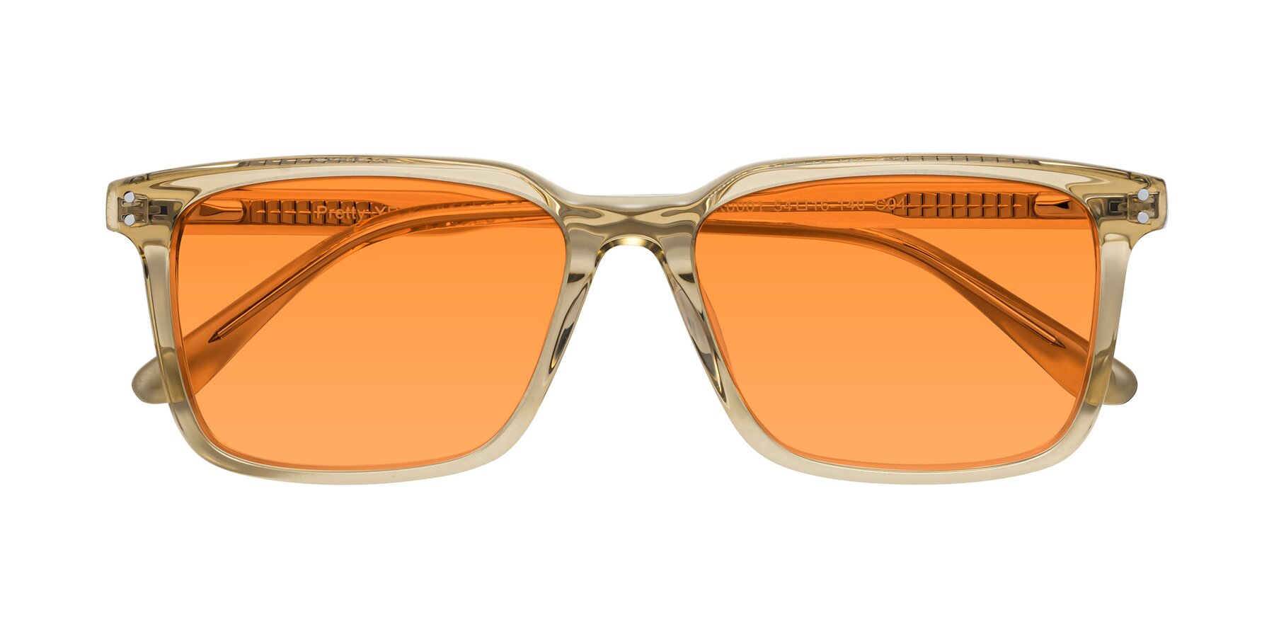 Folded Front of Pretty in Champagne with Orange Tinted Lenses