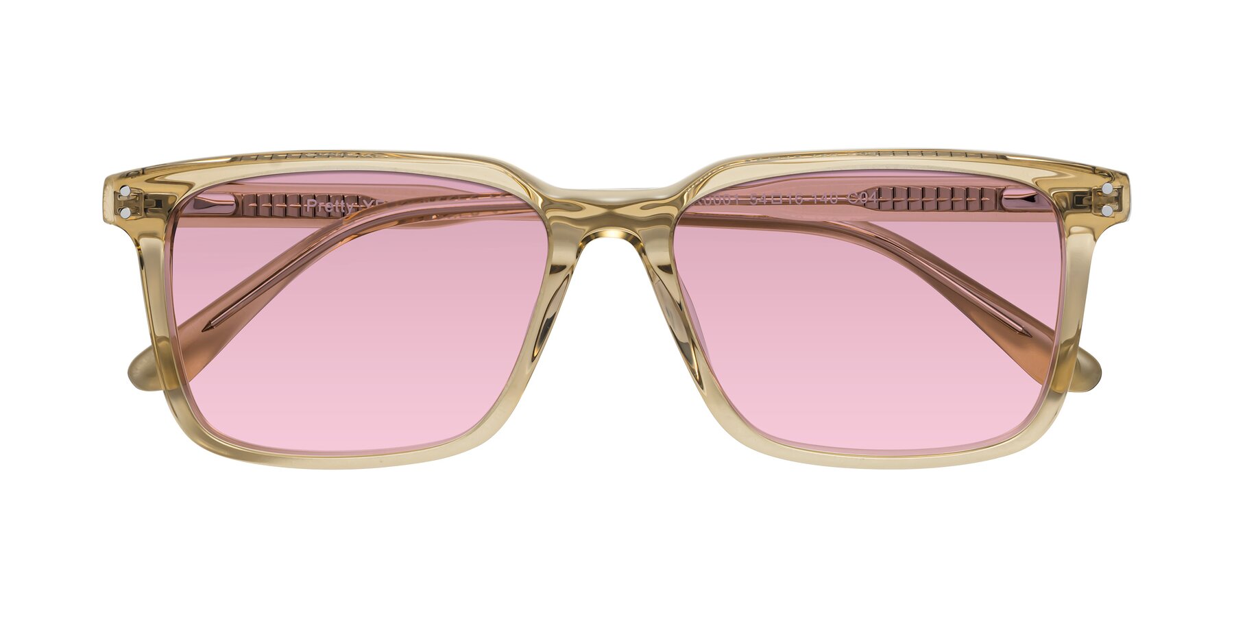 Folded Front of Pretty in Champagne with Light Wine Tinted Lenses