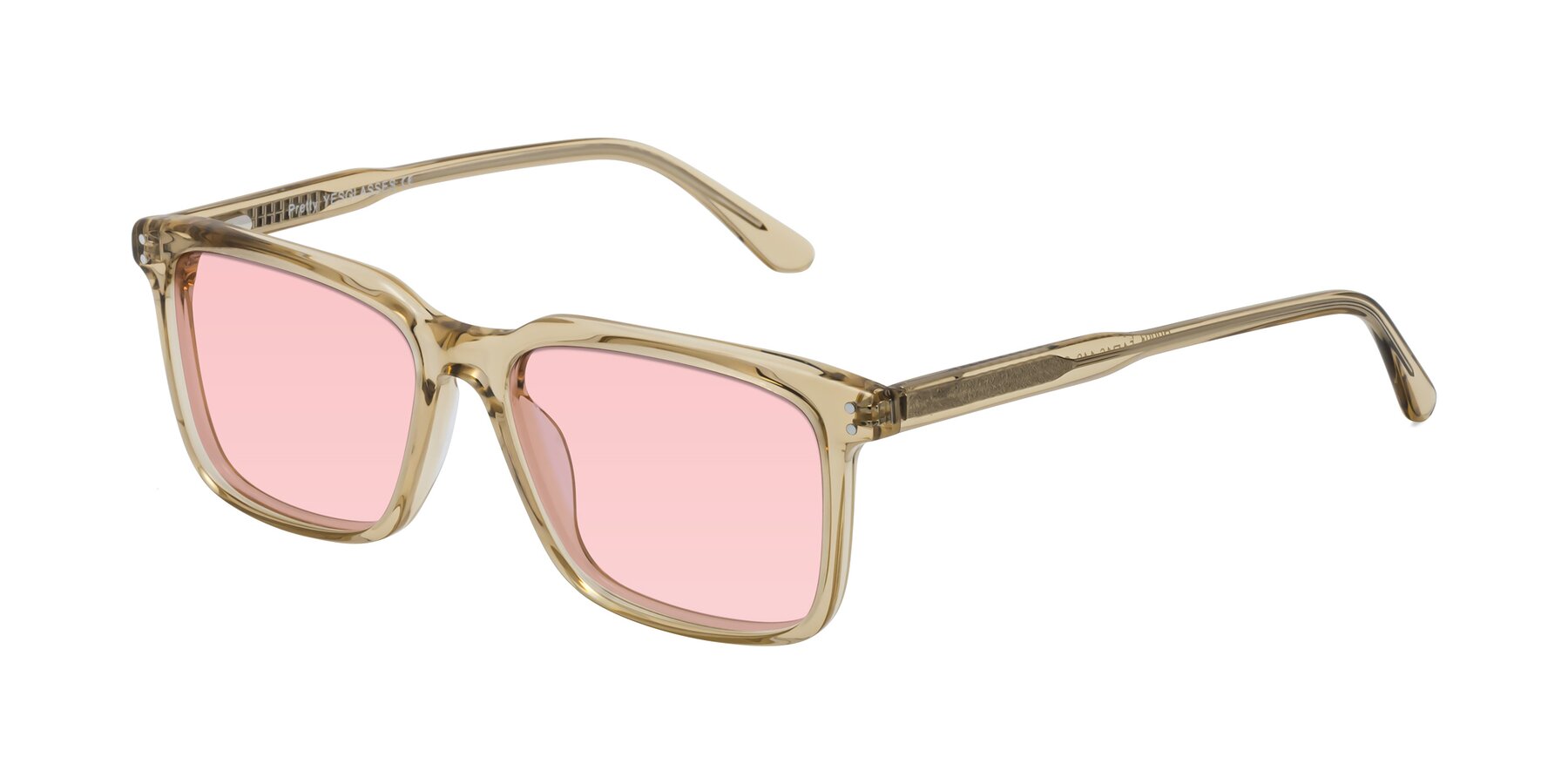 Angle of Pretty in Champagne with Light Garnet Tinted Lenses