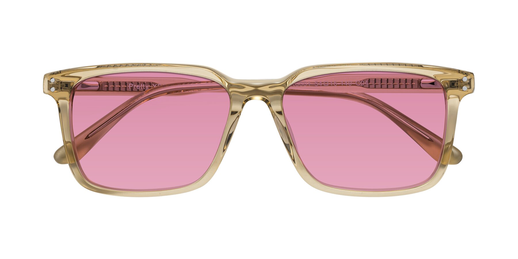 Folded Front of Pretty in Champagne with Medium Wine Tinted Lenses