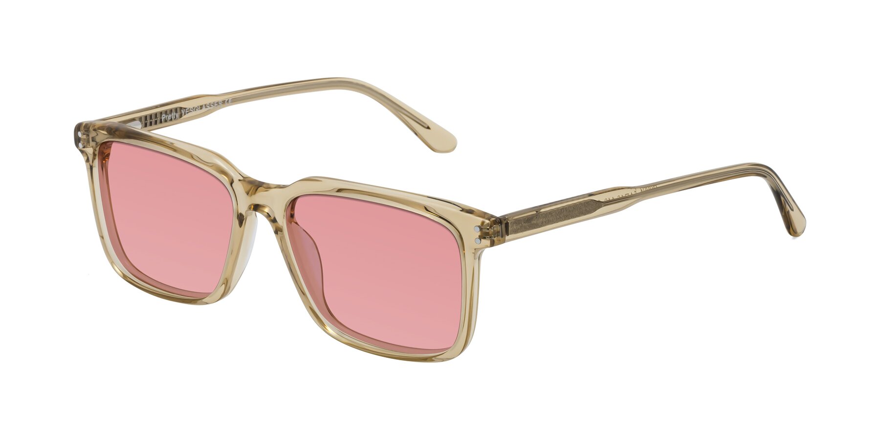 Angle of Pretty in Champagne with Medium Garnet Tinted Lenses