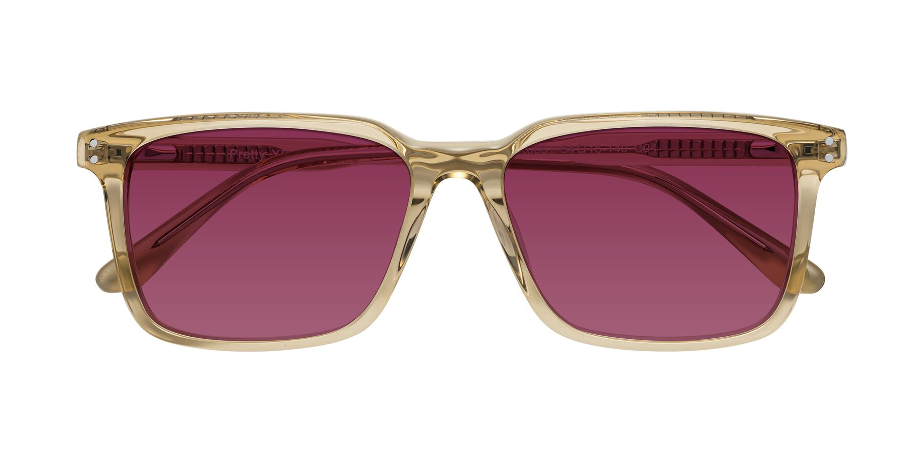 Folded Front of Pretty in Champagne with Wine Tinted Lenses