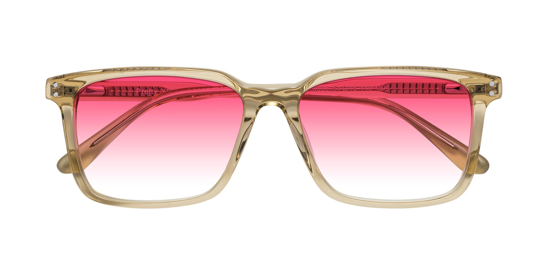 Folded Front of Pretty in Champagne with Pink Gradient Lenses