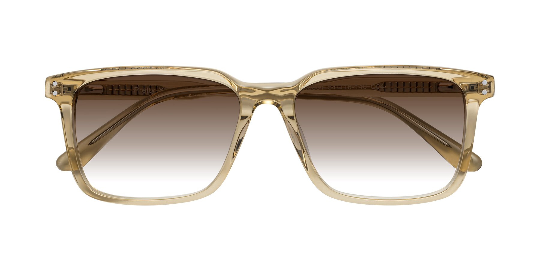 Folded Front of Pretty in Champagne with Brown Gradient Lenses