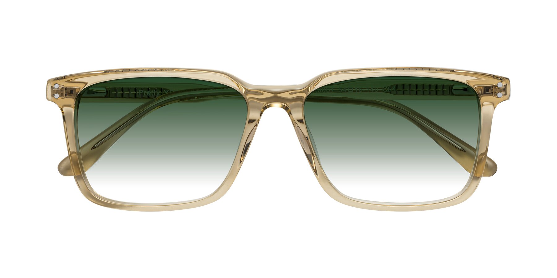 Folded Front of Pretty in Champagne with Green Gradient Lenses