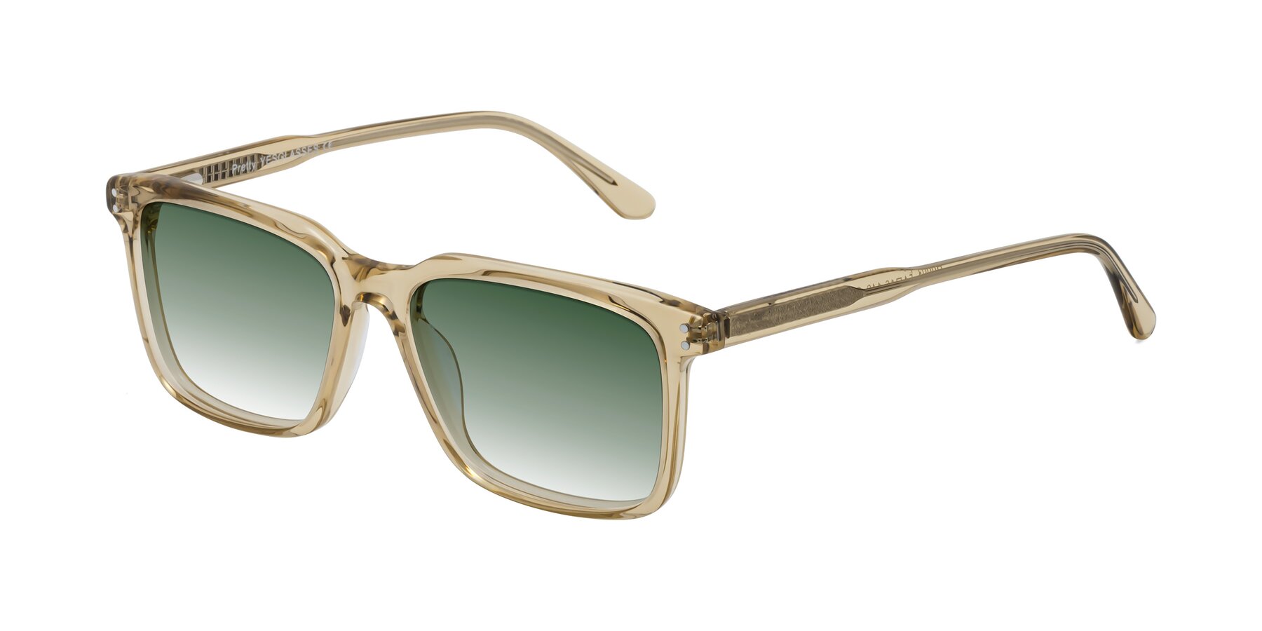 Angle of Pretty in Champagne with Green Gradient Lenses