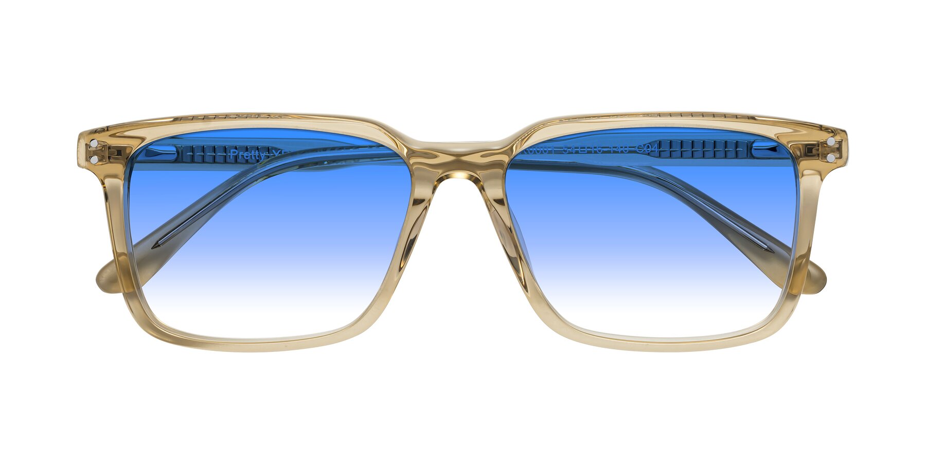 Folded Front of Pretty in Champagne with Blue Gradient Lenses