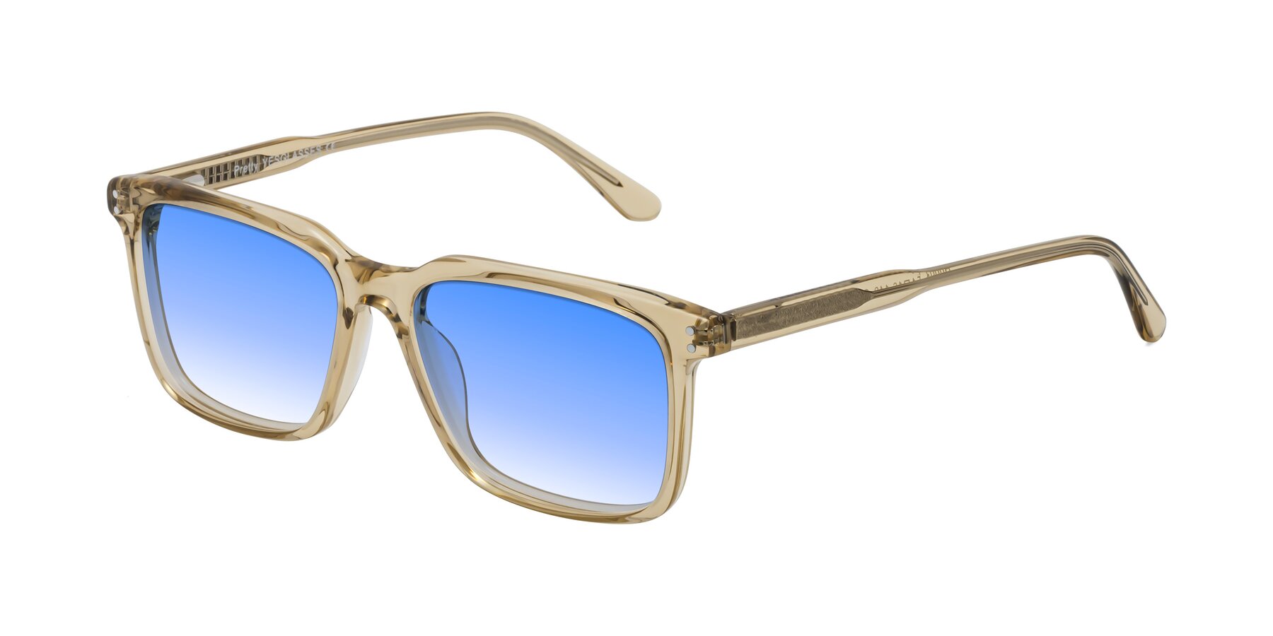 Angle of Pretty in Champagne with Blue Gradient Lenses