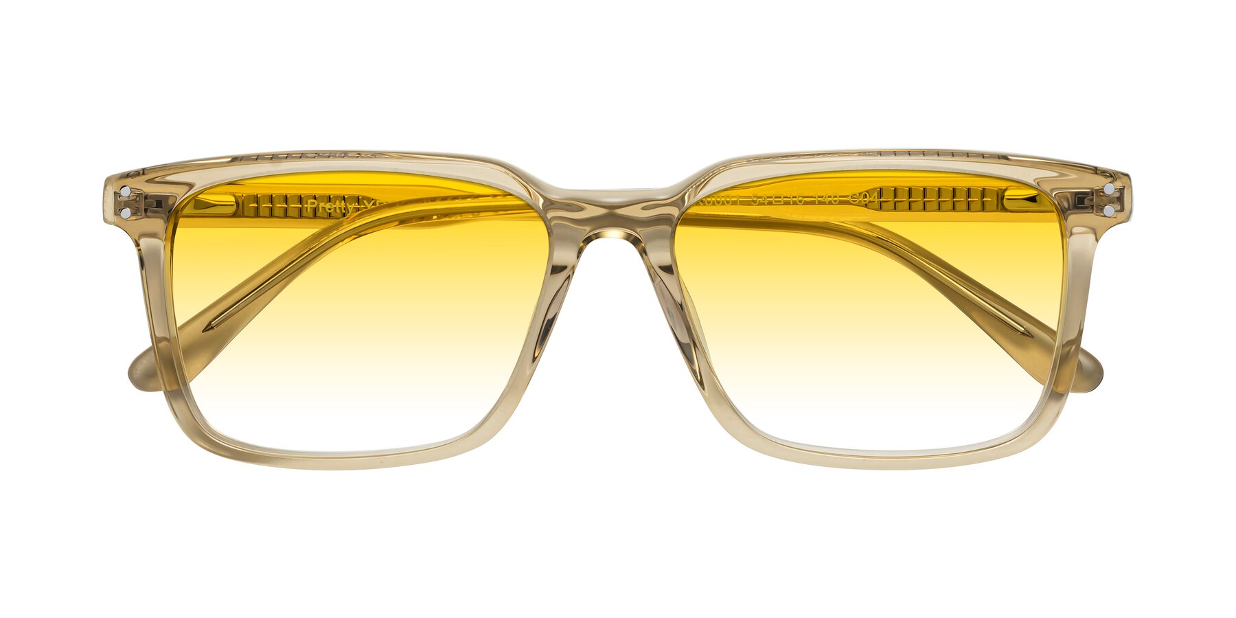 Folded Front of Pretty in Champagne with Yellow Gradient Lenses