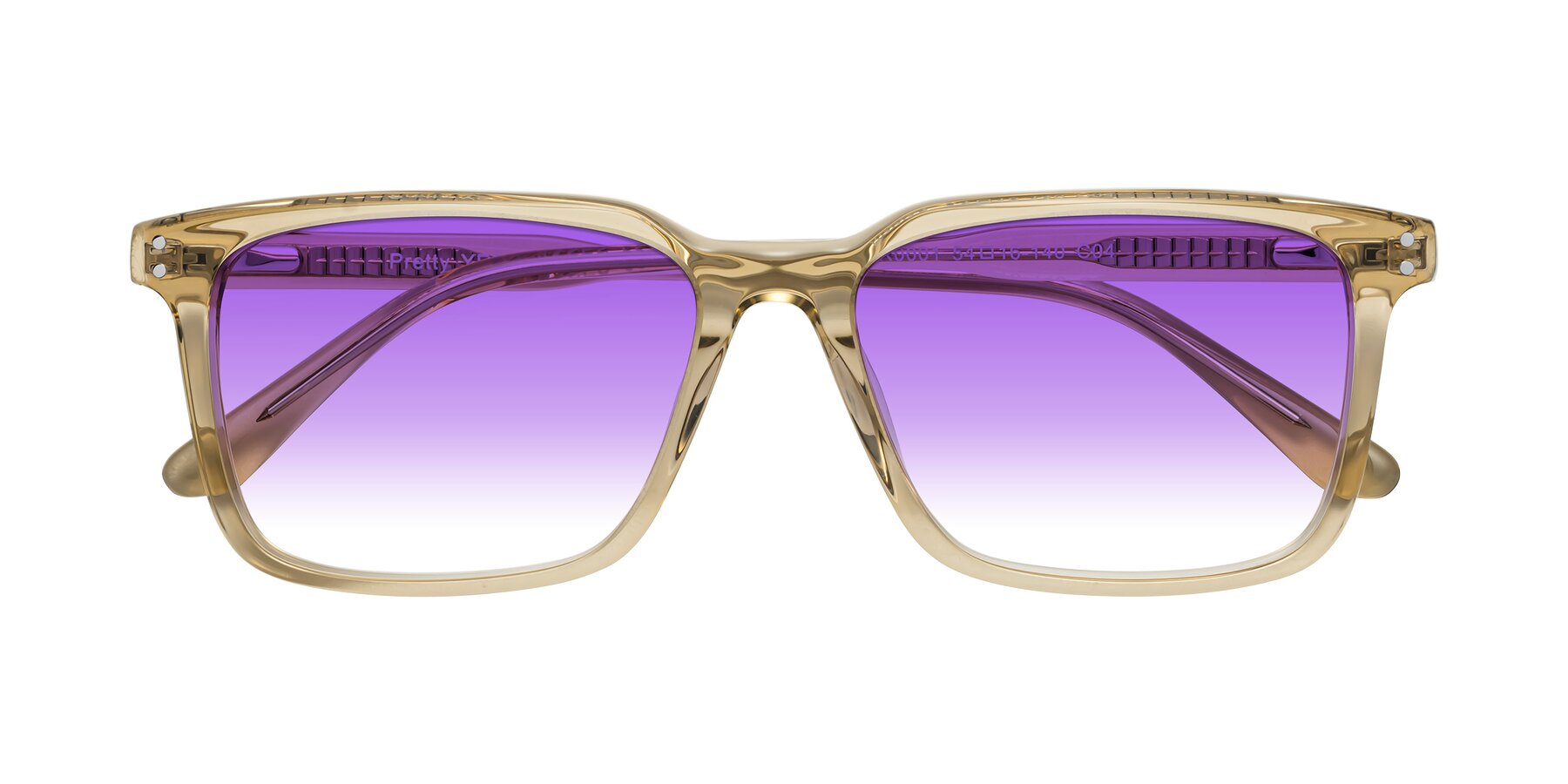 Folded Front of Pretty in Champagne with Purple Gradient Lenses