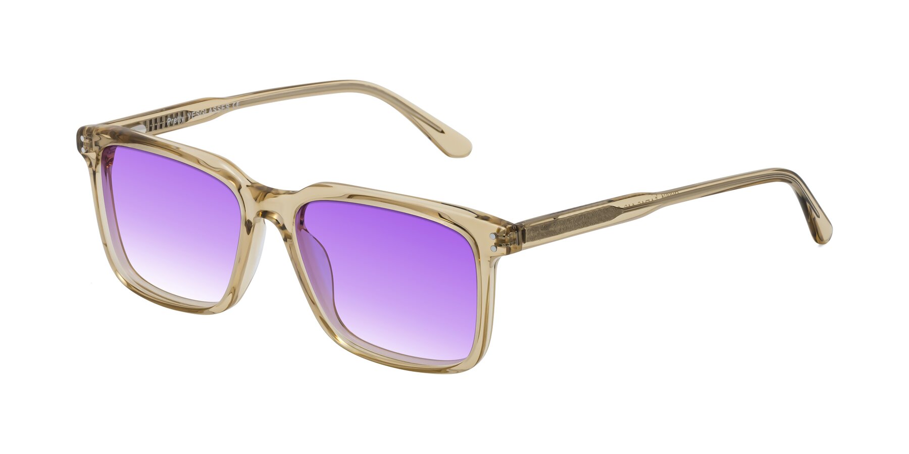 Angle of Pretty in Champagne with Purple Gradient Lenses