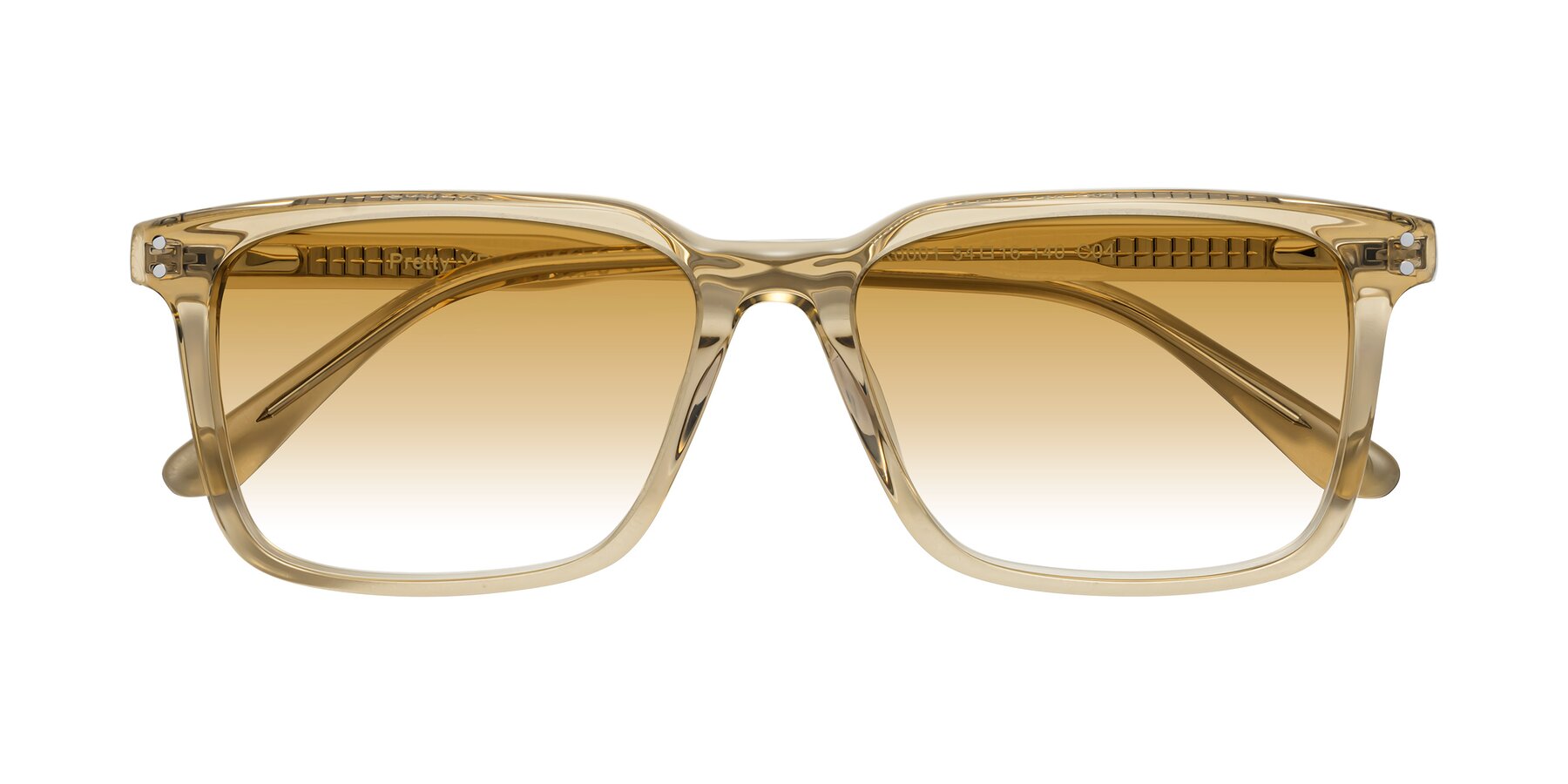 Folded Front of Pretty in Champagne with Champagne Gradient Lenses