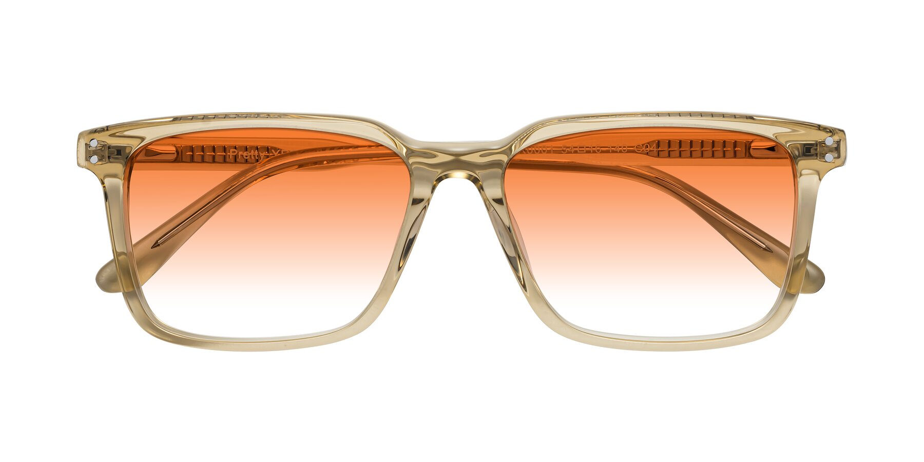 Folded Front of Pretty in Champagne with Orange Gradient Lenses