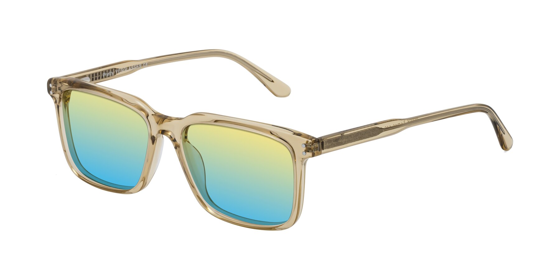 Angle of Pretty in Champagne with Yellow / Blue Gradient Lenses