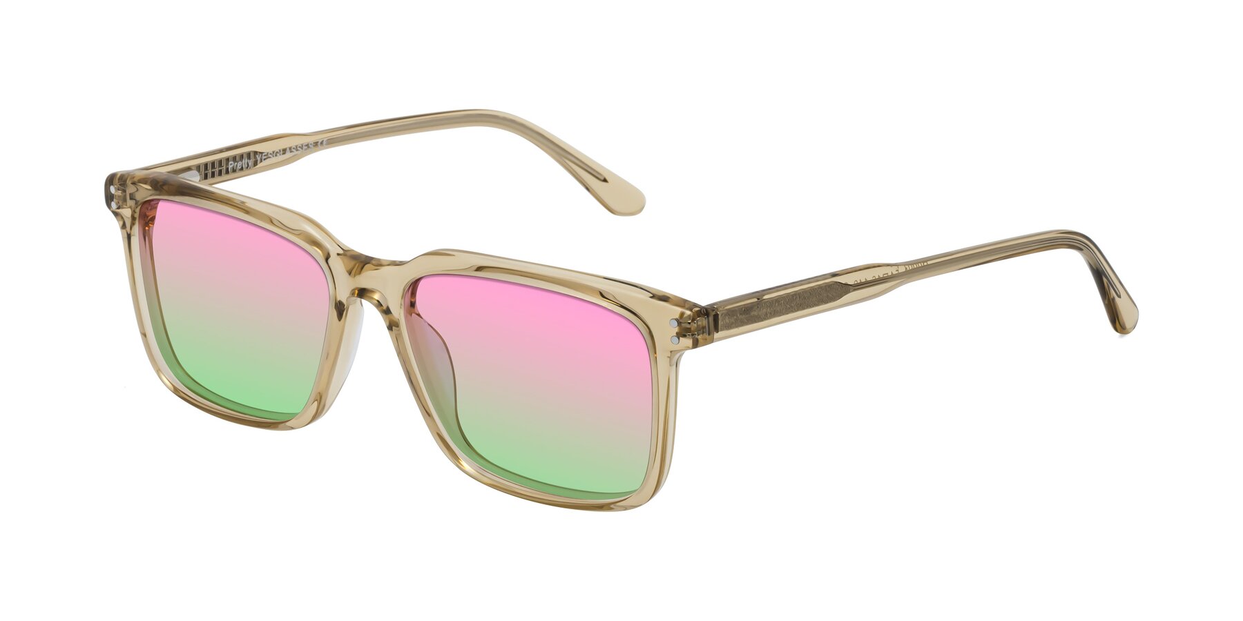 Angle of Pretty in Champagne with Pink / Green Gradient Lenses