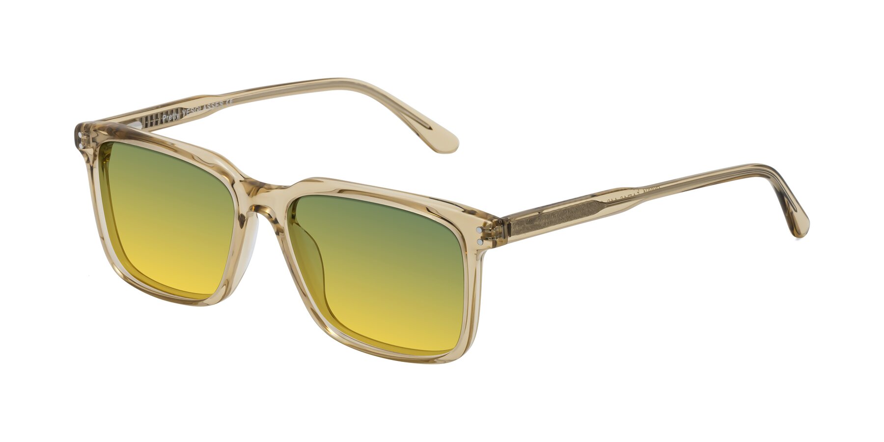 Angle of Pretty in Champagne with Green / Yellow Gradient Lenses