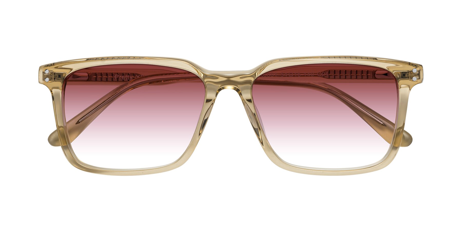 Folded Front of Pretty in Champagne with Garnet Gradient Lenses