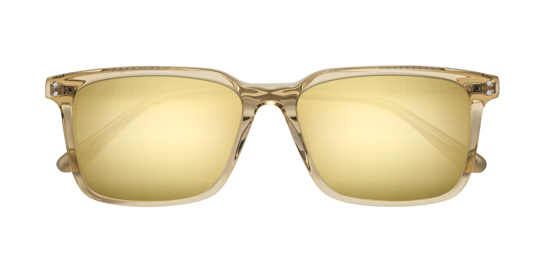 Folded Front of Pretty in Champagne with Gold Mirrored Lenses