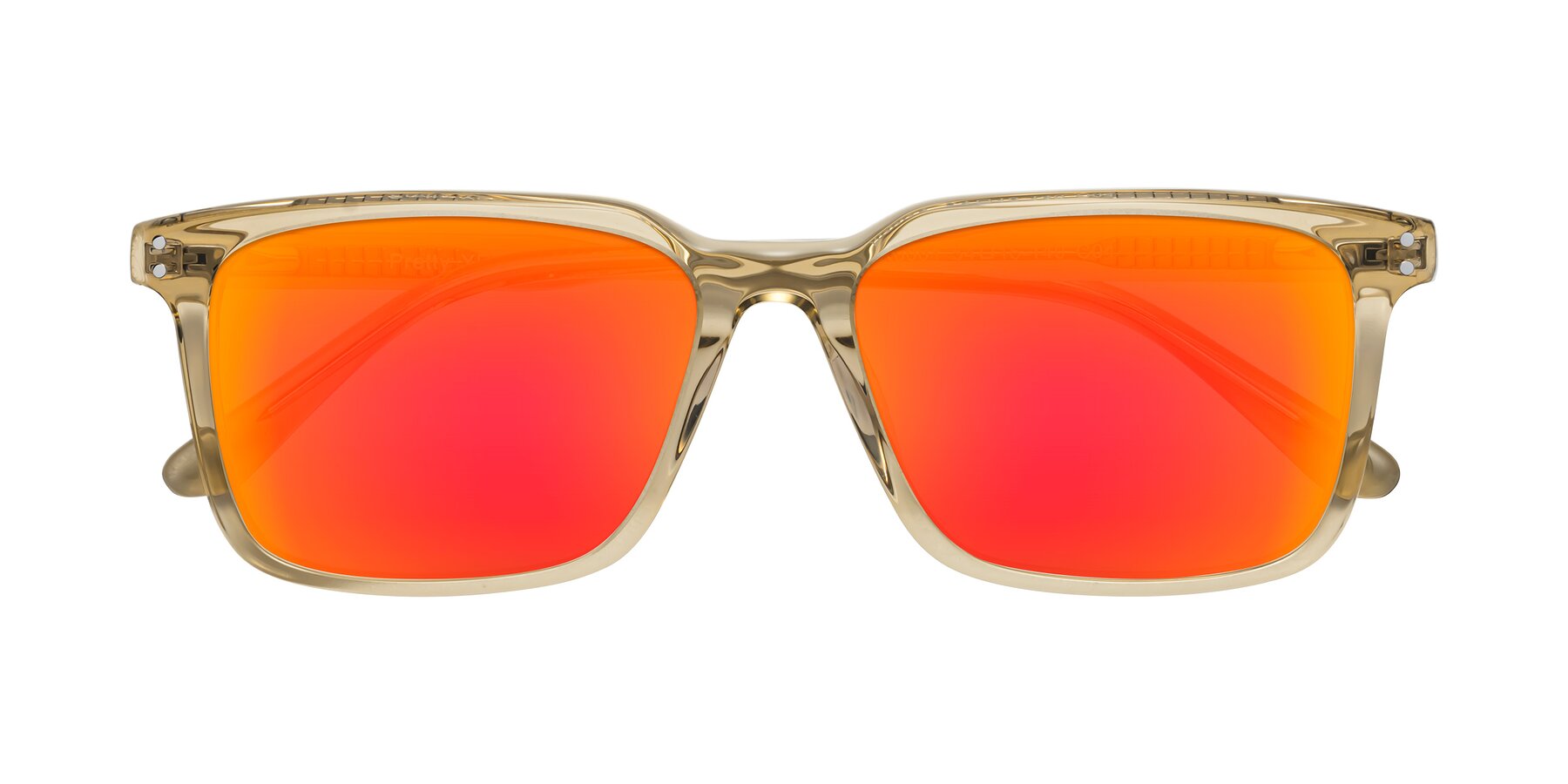 Folded Front of Pretty in Champagne with Red Gold Mirrored Lenses