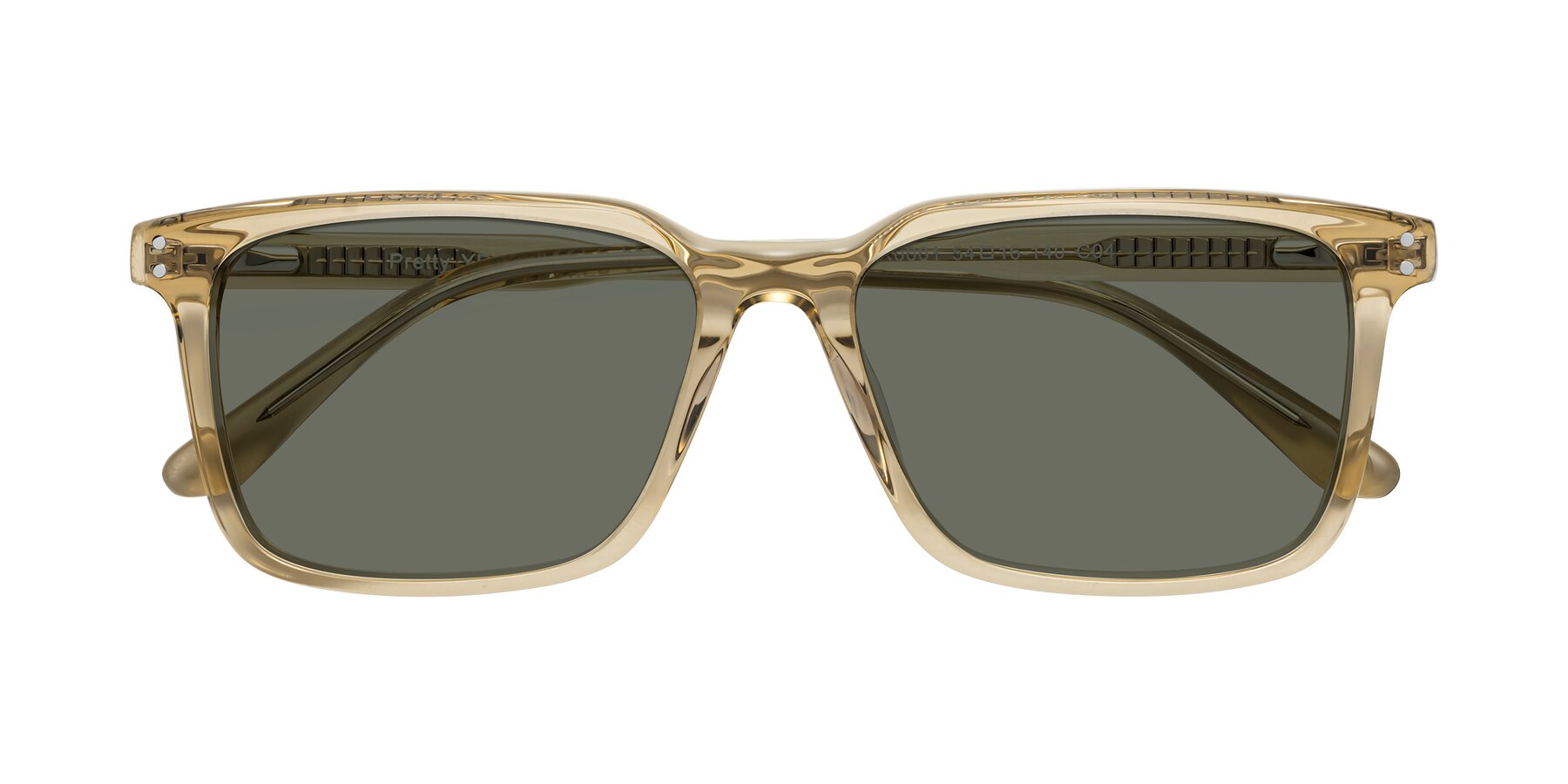 Folded Front of Pretty in Champagne with Gray Polarized Lenses