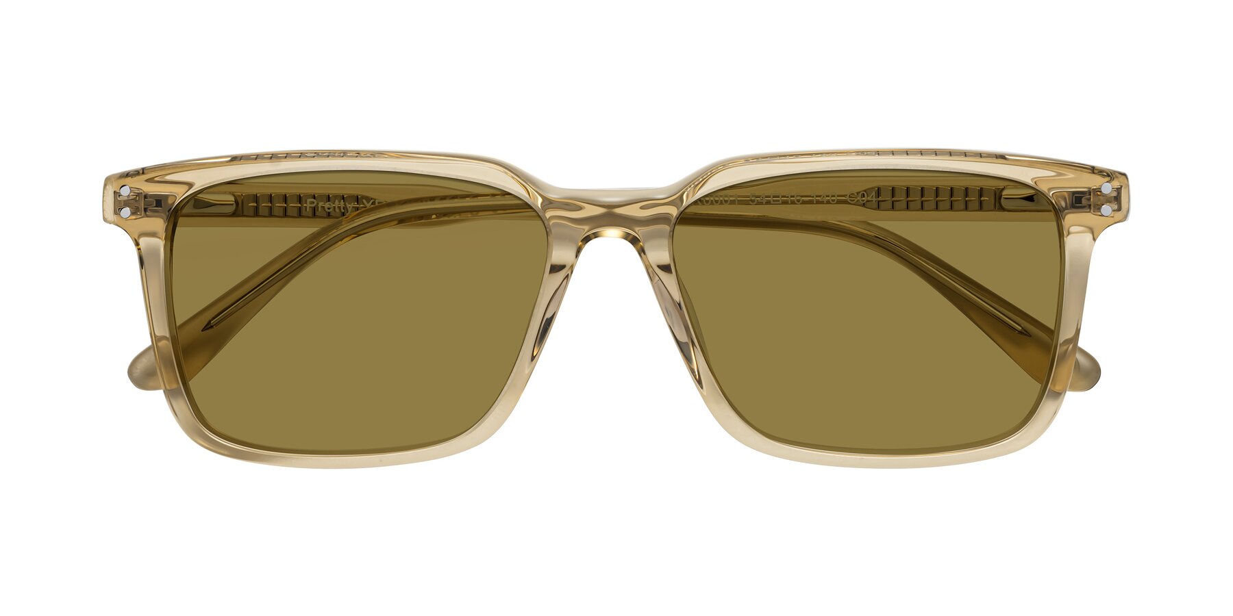 Folded Front of Pretty in Champagne with Brown Polarized Lenses