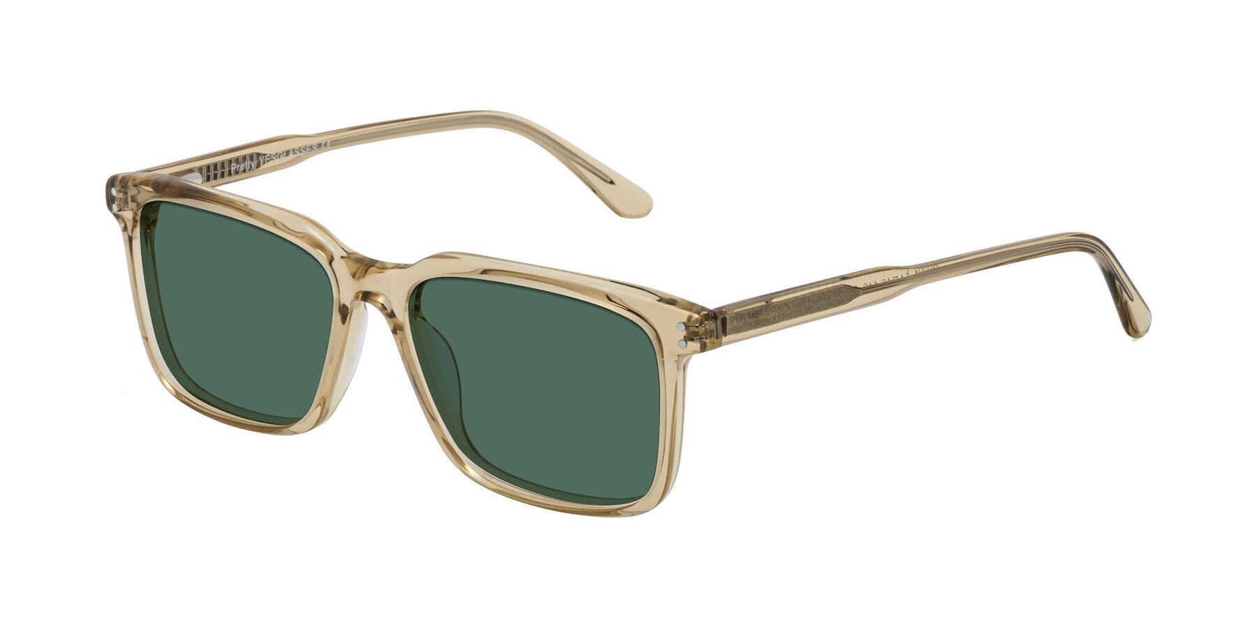 Angle of Pretty in Champagne with Green Polarized Lenses