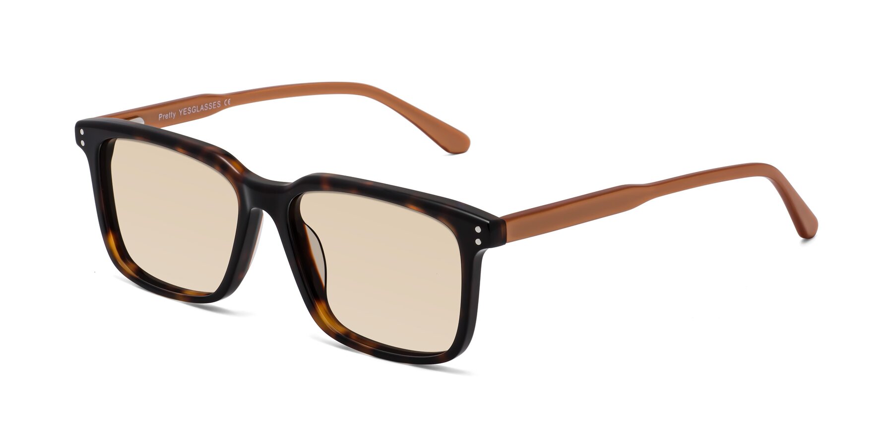 Angle of Pretty in Tortoise-Caramel with Light Brown Tinted Lenses