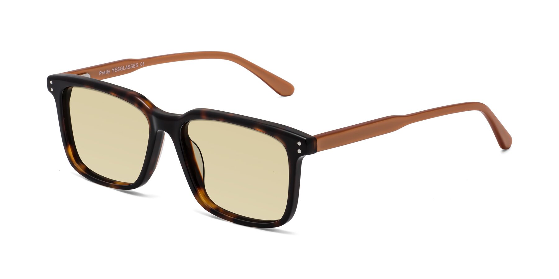 Angle of Pretty in Tortoise-Caramel with Light Champagne Tinted Lenses